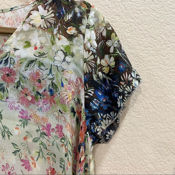 Johnny Was Womens Cupra Rayon Short Sleeve Blouse Sz S Boho Fairy Cottagecore - Picture 5 of 9